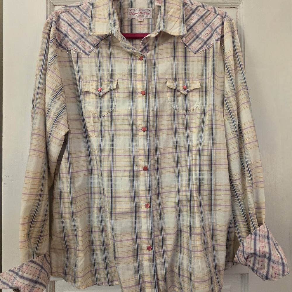 NWOT, Panhandle Slim Western Bling Top, Sz XL